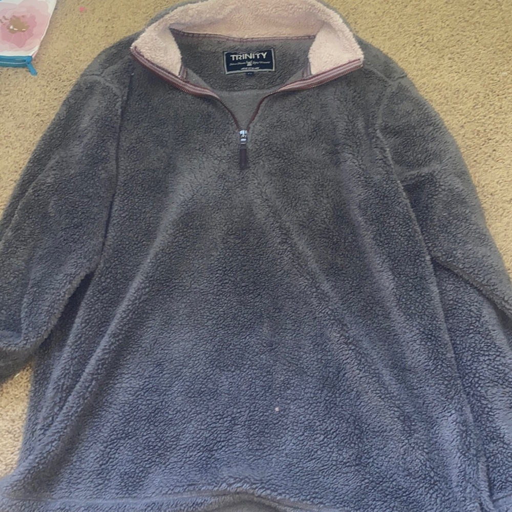 fuzzy quarter zip pullover